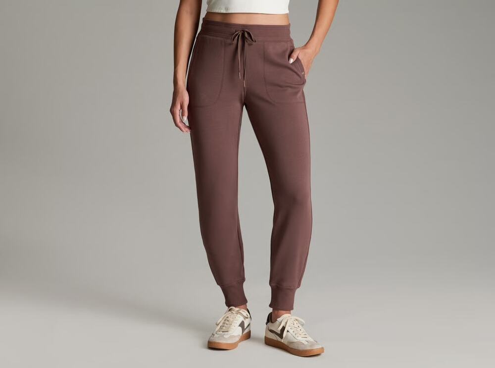 Kuhl Pants Womens Large Kozy Jogger Coffee Fleece Comfort Lounge Travel Casual